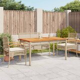  5-dijelni vrtni blagovaonski set od poliratana s jastucima bež 140 cm table length | shoptok.hr