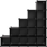 vidaXL kockasti organizator za pohranu s 15 kocki crni pp | shoptok.hr