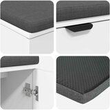 Klupa za hodnik s jastukom s policom Bijeli 80 x 38 x 46 cm | shoptok.hr