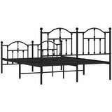  Metalni okvir kreveta uzglavlje i podnožje crni 140x200 cm | shoptok.hr
