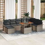 vidaXL vrtni kauč set Set od 9 Siva Ratan Vrtna blagovaonica Cijene