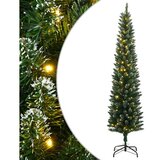 vidaXL Umetna ozka novoletna jelka 300 LED diod 240 cm | Shoptok.si