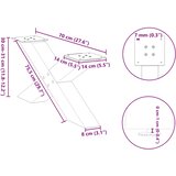  Noge za klub stolić X-oblik 2 kom Bijele 70 x (30-31) cm Čelik | shoptok.hr