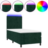  box spring s madracem LED tamnozeleni 100x200 cm baršun | shoptok.hr