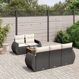  6-dijelni set vrtnih sofa s jastucima crni od poliratana | shoptok.hr