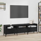 TV ormar Crni hrast 150 x 30 x 45 cm Obrađeno drvo i čelik | Eponuda.ba