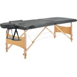 MASAŽNI STOL s 2 zone i drvenim okvirom antracit 186 x 68 cm | Eponuda.ba