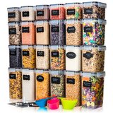 Deco Haus Posode za shranjevanje – Kuhinjske posode za shranjevanje hrane za večkratno uporabo z nepredušnimi pokrovi – Primerne za mikrovalovno pečic, (21299504) | Shoptok.si