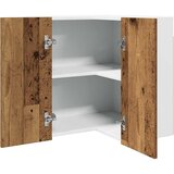 vidaXL Viseča kotna omarica starinski les 57x57x60 cm inž. les Cene