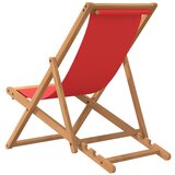  Sklopiva stolica za plažu od masivne tikovine crvena | shoptok.hr