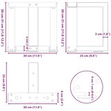  noge kavne mizice t-oblika 2 kosa črna 30x25x(30-31) cm jeklo | Shoptok.si