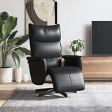 Maison Chic masažni naslanjač - Relax naslanjač z naslonom za noge črno umetno usnje, (22061866) | Shoptok.si