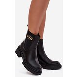 Boto Women's ankle boots with gold detail insulated black Serene | Shoptok.si