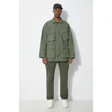 Engineered Garments Pamučna jakna BDU boja: zelena, za prijelazno razdoblje, oversize, OR174.CT010