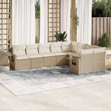  9-dijelni set vrtnih sofa s jastucima bež od poliratana | shoptok.hr