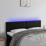 vidaXL LED posteljno vzglavje črno 144x5x78/88 cm umetno usnje | Shoptok.si