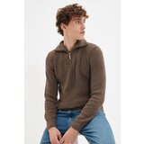 Trendyol Brown Men Regular Zipper Fisherman Knitwear Sweater | shoptok.hr