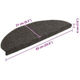  Prostirke za stepenice, samoljepljive, 5 kom. 65x21x4 cm, antracit, poluokrugle, velike | shoptok.hr