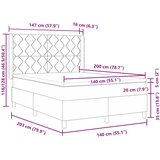  Krevet s opruga kutije s jastukom Crna 200 x 140 cm tkanina | shoptok.hr