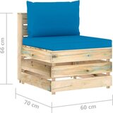 Modularna srednja sofa s jastucima od zeleno impregniranog drva | shoptok.hr