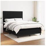 vidaXL Box spring postelja z vzmetnico črna 140x200 cm blago Cene