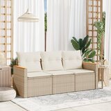 Maison Chic Seti vrtnega pohištva - Vrtna garnitura - Vrtni pohištvo set 3-delna z blazinami bež poli ratan, (21811418) | Shoptok.si