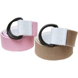 Urban Classics Accessoires easy d-ring belt kids 2-Pack white/beige+white/rose Cene'.'
