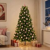  Umjetno božićno drvce s kuglicom 180 cm 300 LED lampica - 180 cm s LED-ima i ružičastim lopticama | shoptok.hr