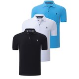 Dewberry TRIPLE SET T8561 MEN'S T-SHIRT-BLACK-WHITE-BLUE Cijene