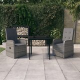  3-dijelni vrtni blagovaonski set s jastucima sivi | Eponuda.com
