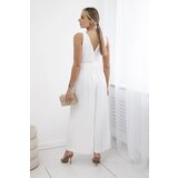 Kesi Włoski Pleated viscose jumpsuit ecru | shoptok.hr