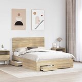 Krevetna konstrukcija s ladicama Sonoma hrast 140 x 190 cm | shoptok.hr