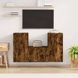 The Living Store Komplet TV omaric 3-delni dimljen hrast konstruiran les - Komplet TV Omaric, (21374099) Cene