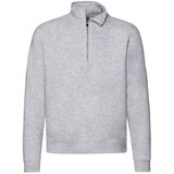 Fruit Of The Loom Grey Men's Sweatshirt Zip Neck Sweat | Shoptok.si