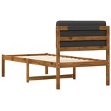  Krevetni okvir s tapiciranim uzglavljem Prirodna i tamnosiva - Prirodna i tamnosiva 80 x 200 cm | shoptok.hr