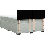  Krevet s oprugama i madracem svjetlosivi 140x200 cm baršunasti | shoptok.hr