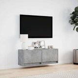  Zidni TV ormarić s LED svjetlima boja betona 100x31x38 cm | shoptok.hr