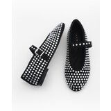 Marjin Women's Helmet and Stone Ballet Flat Shoes Mary Jane Tevila Black | Shoptok.si
