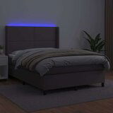  Krevet box spring s madracem LED sivi 140x190cm od umjetne kože | shoptok.hr
