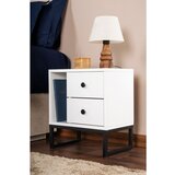 Hanah home noćni ormarić glimmer - white, black whiteblack nightstand
