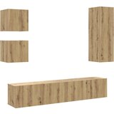 Maison Chic TV omarice - TV enot 5-delna stenski artisan hrast inženirski les, (21701973) | Shoptok.si