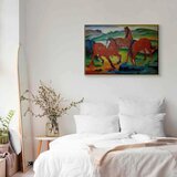  Slika - Franz Marc – The Red Horses (Grazing Horses IV) 90x60 U prirodnom drvenom okviru | shoptok.hr