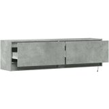 vidaXL Zidni TV ormarić s LED svjetlima boja betona 140x31x38 cm | shoptok.hr