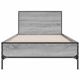  Okvir za krevet boja hrasta 90x200 cm konstruirano drvo i metal Siva 90 x 200 cm | shoptok.hr
