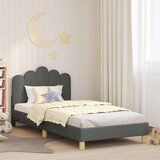  Posteljica za malčke z vzglavjem Temno siva 80 x 200 cm blago, (5000105327) | Shoptok.si