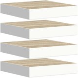  Plutajuće zidne police 4 kom hrast i bijele 23x23,5x3,8 cm MDF | shoptok.hr