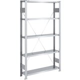 eurokraft pro Skladiščni sestavljiv regal, pocinkan, lahka izvedba, višina regala 2000 mm, osnovni regal, širina x globina 1000 x 300 mm | Shoptok.si