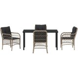 vidaXL 5-delni vrtni jedilni set z blazinami svetlo sivi poli ratan, (22087799) | Shoptok.si