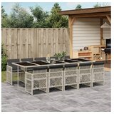 vidaXL 11-dijelni vrtni blagovaonski set s jastucima svijetlosivi | shoptok.hr