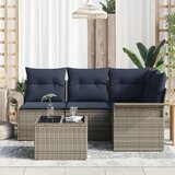  Sjedeća garnitura za vrt 5 kom. Siva poliratan 187.5 x 132.5 x 85 cm | shoptok.hr